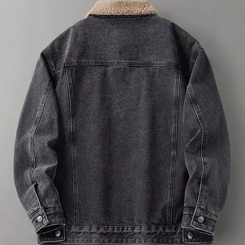 Herren Lässige Denimjacke mit Fleecefutter Drune 1788342512
