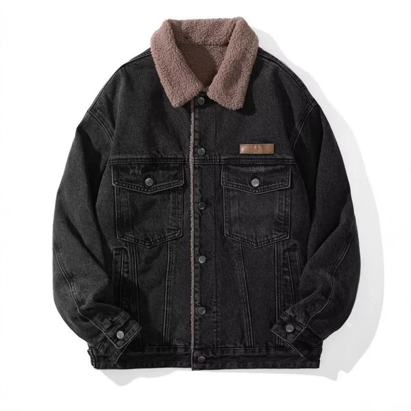 Herren Lässige Denimjacke mit Fleecefutter Drune 1788342512