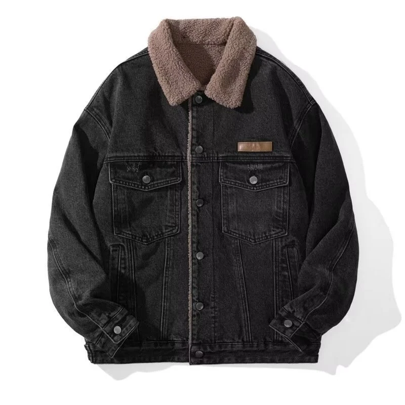 Herren Lässige Denimjacke mit Fleecefutter Drune 1788342512