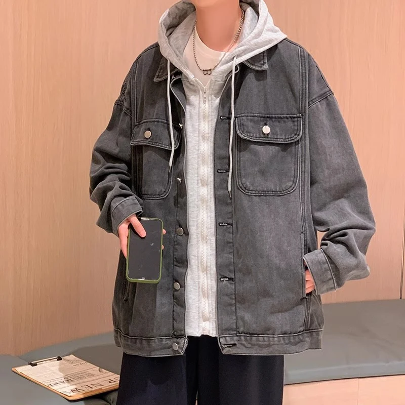 Herren Lässige Denimjacke im Oversized-Stil Drune