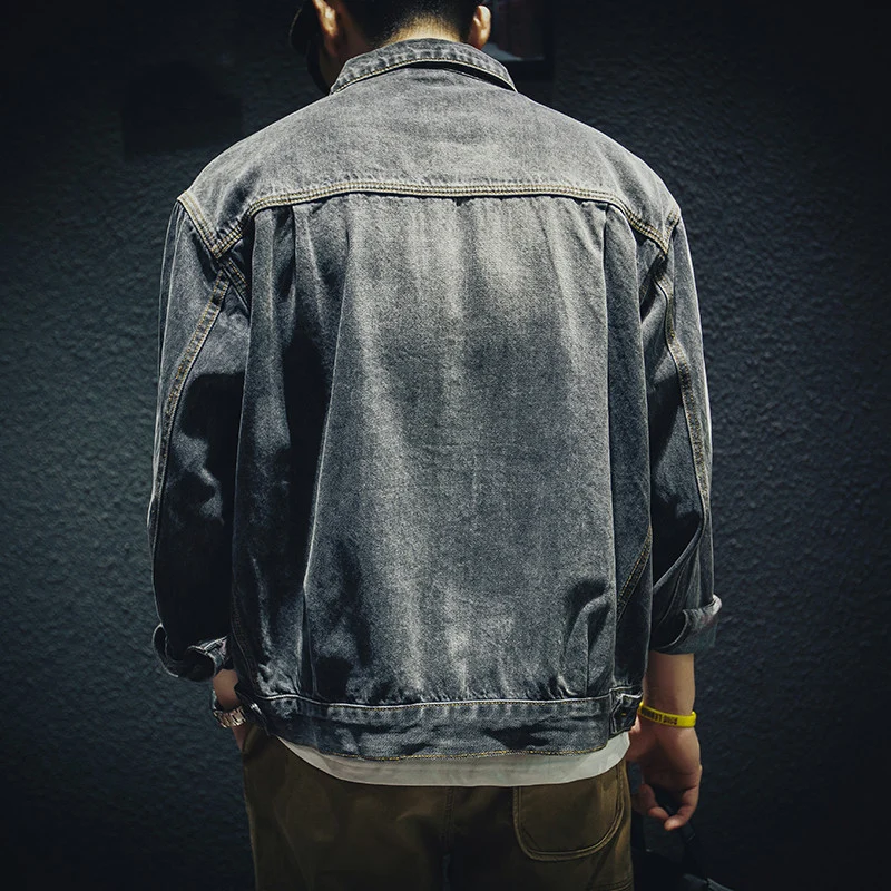 Herren Lässige Denim Jacke mit praktischen Taschen Drune