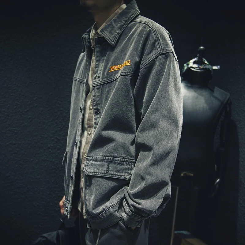 Herren Lässige Denim Jacke mit praktischen Taschen Drune