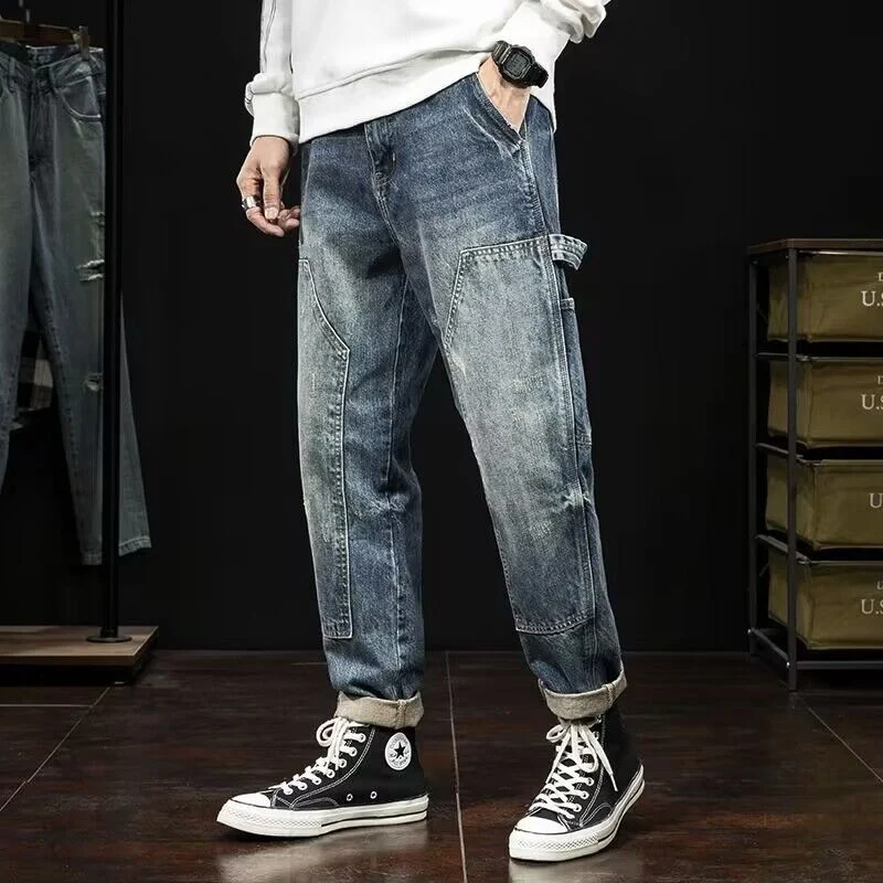 Herren Lässige Denim Cargo-Hose Drune