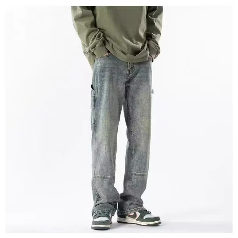 Herren Lässige Cargo-Jeans mit praktischen Seitentaschen Drune