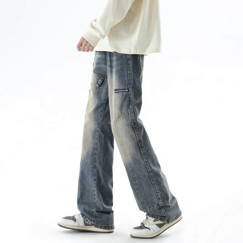 Herren Lässige Cargo-Jeans mit modernen Taschen Drune