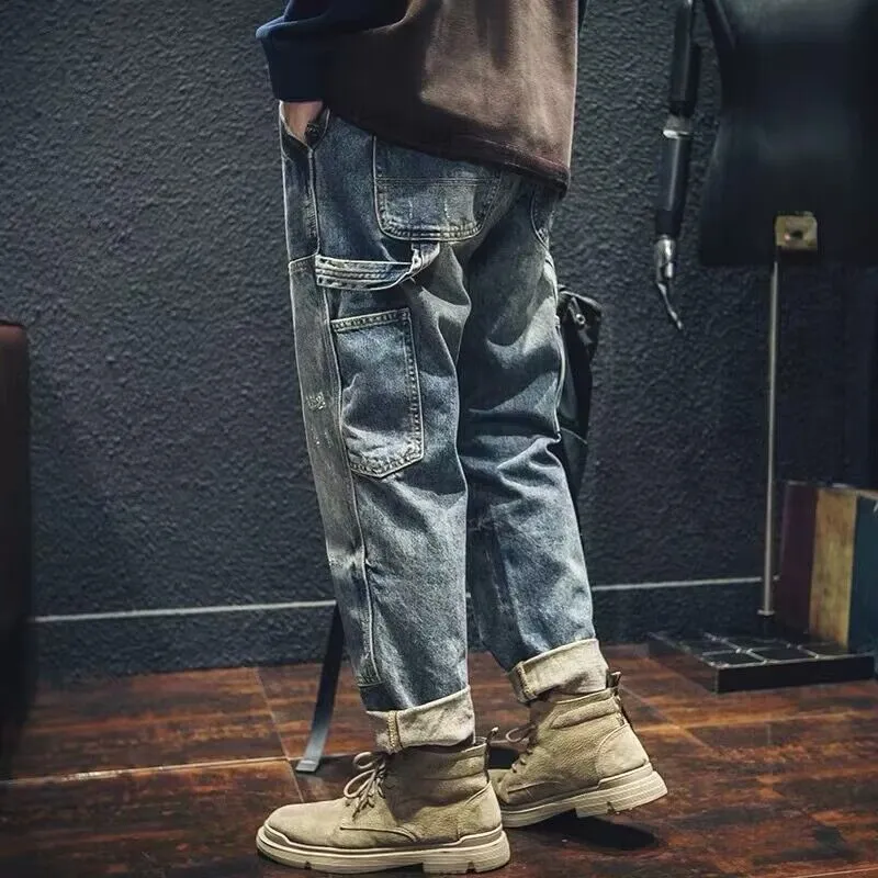 Herren Lässige Cargo-Jeans mit kreativen Details Drune