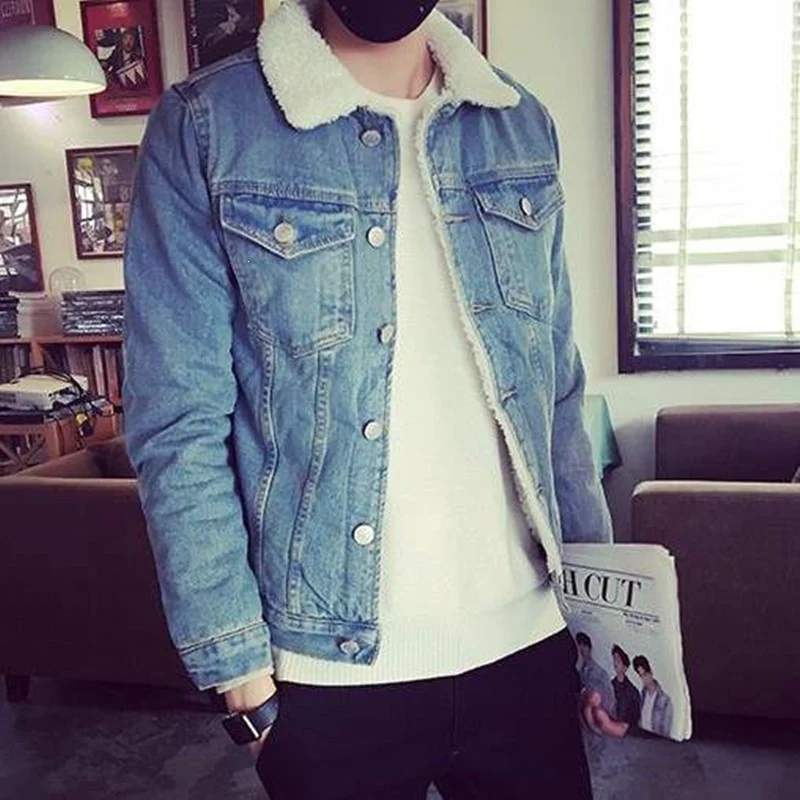 Herren Jeansjacke mit Fleece-Innenfutter Drune
