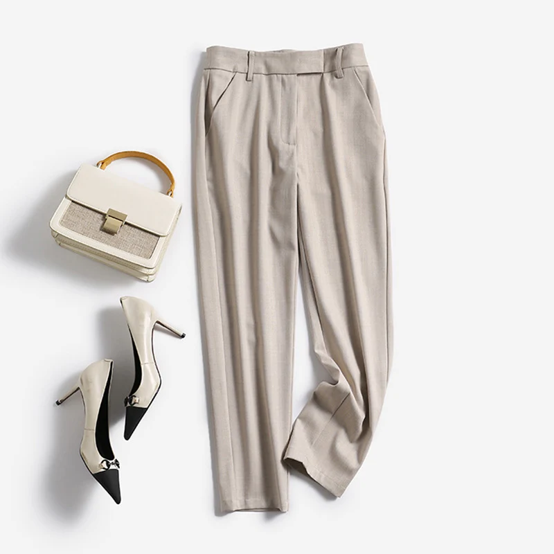 Damen Elegante und bequeme Hochtaillierte Anzughose Drune