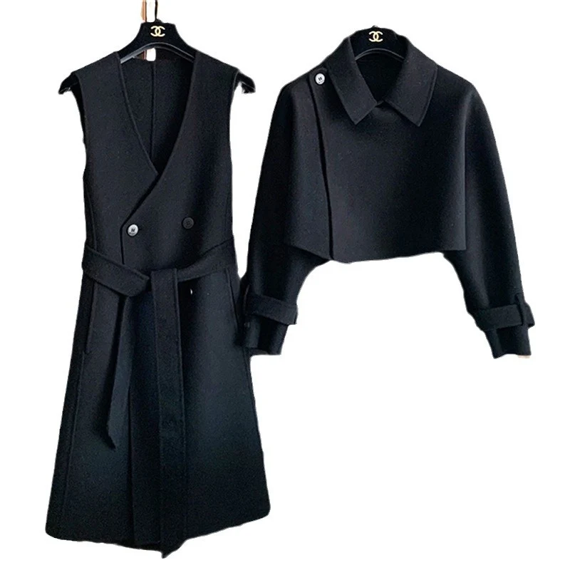Damen Elegante Übergangsjacke mit Taillengürtel Drune
