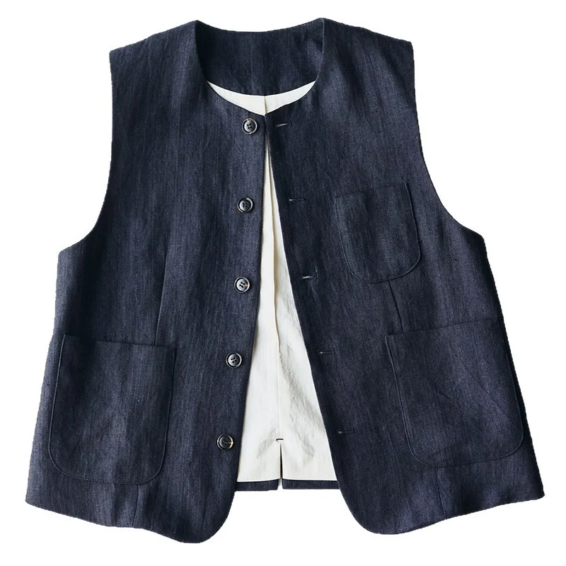 Damen Elegante Leinenweste Drune