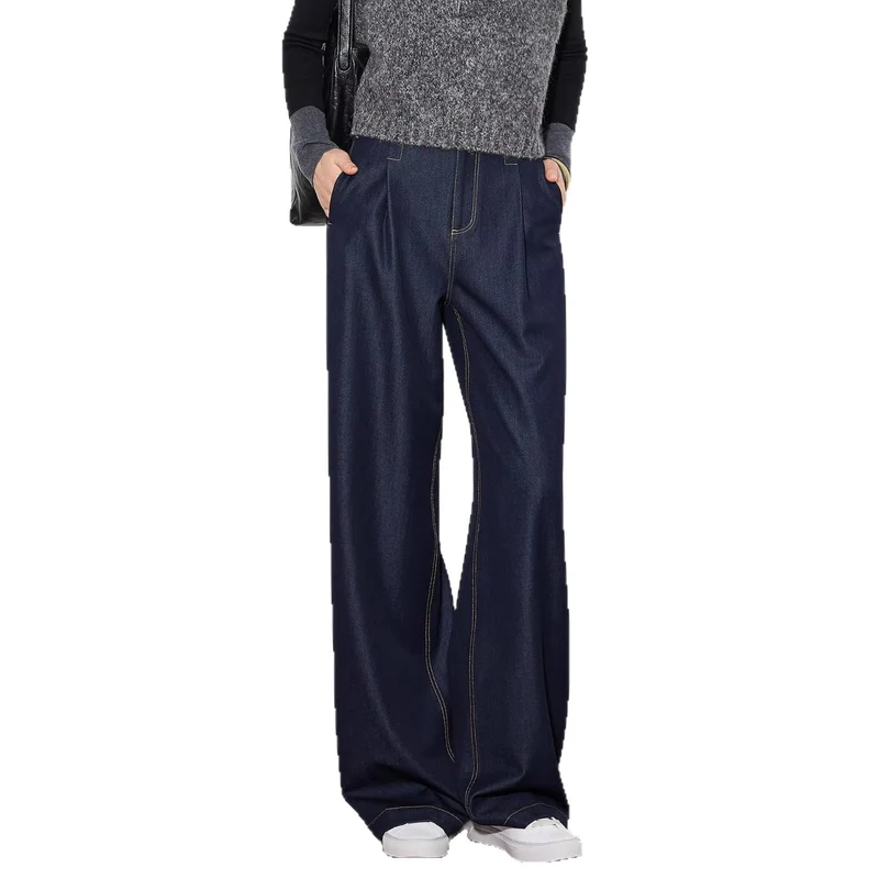 Damen Elegante Hohe Taillierte Wide-Leg Jeans Drune