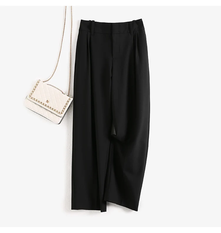 Damen Elegante, hoch taillierte und fließende Stoffhose Drune