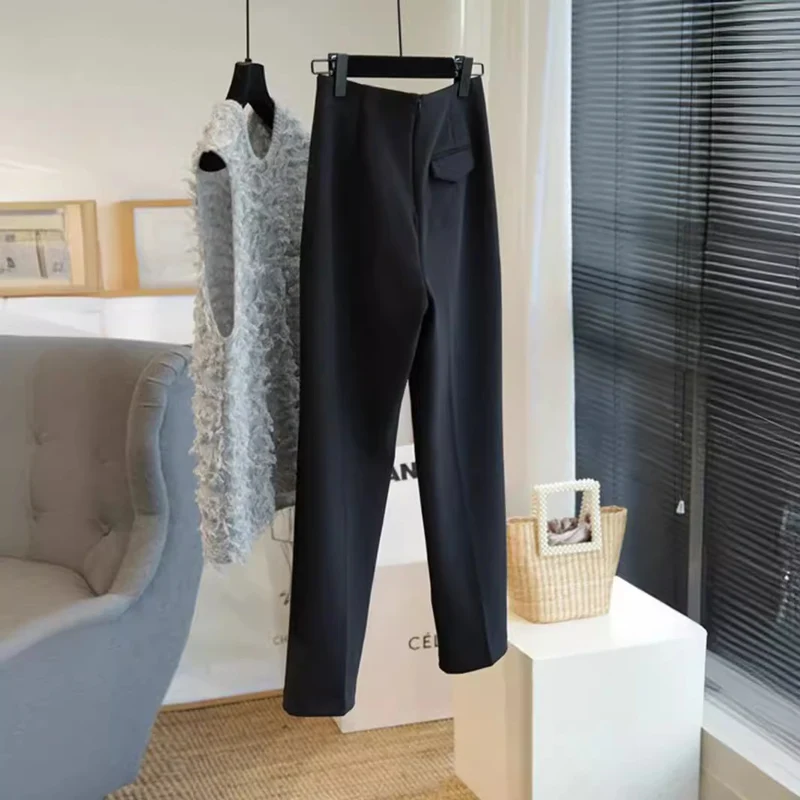 Damen Elegante Hoch taillierte Stoffhose Drune