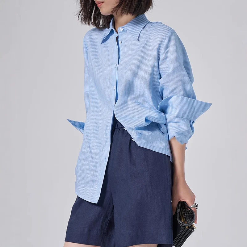 Damen Elegante gestreifte Bluse Drune