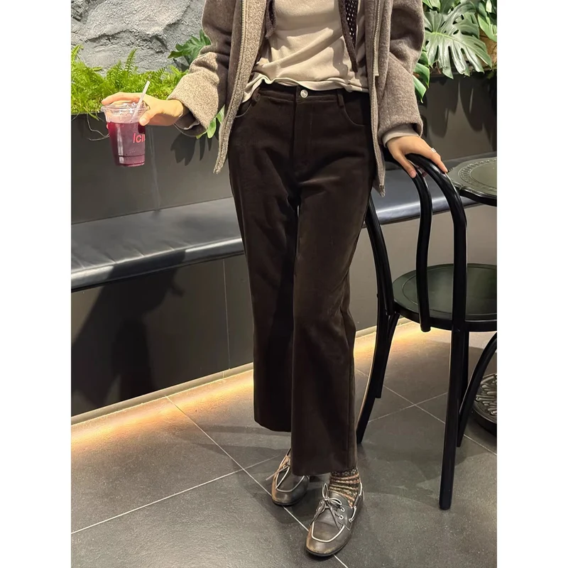 Damen Elegante Flared Cordhose Drune