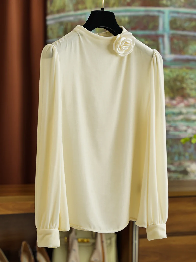 Damen Elegante Bluse mit Rüschen-Detail Drune