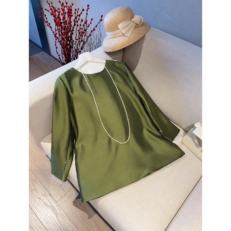 Damen Elegante Bluse aus hochwertigem Stoff mit exklusivem Schnitt Drune