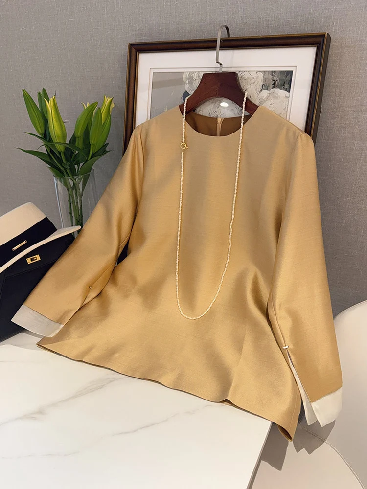 Damen Elegante Bluse aus hochwertigem Stoff mit exklusivem Schnitt Drune