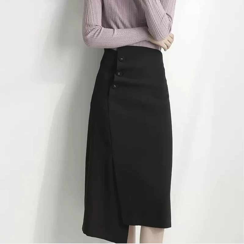 Damen Elegante Bleistiftrock mit asymmetrischem Schnitt Drune
