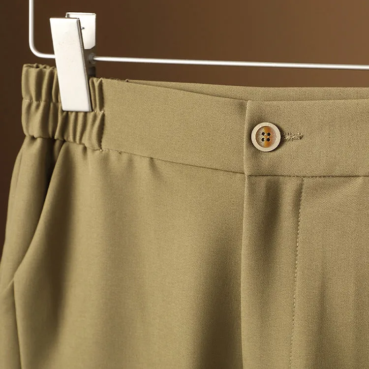 Damen Hochtaillierte tapered Anzughose mit elastischem Rückbund, Bügelfalte & Eingrifftaschen Drune