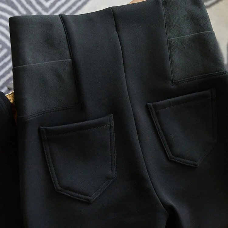 Damen Hochtaillierte schmale Stretchhose mit nahtlosem Bund und konischem Bein Drune