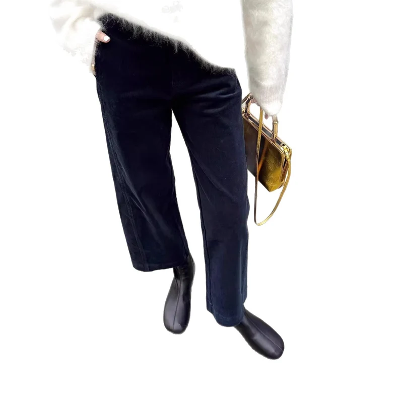 Damen Hochtaillierte Samt-Culotte mit weitem Bein und dezenten Eingrifftaschen Drune