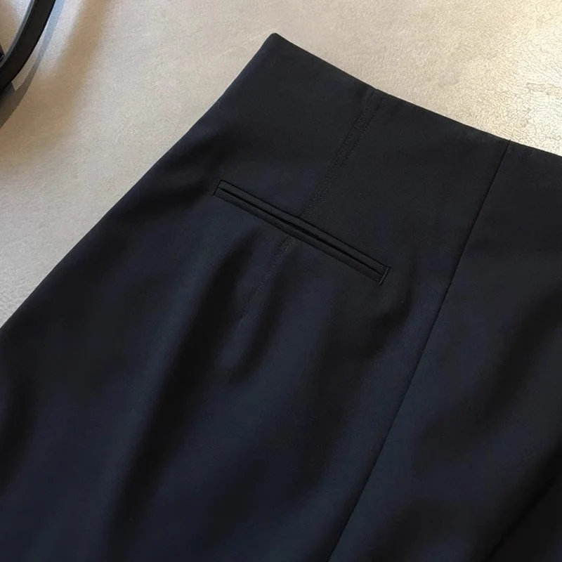 Damen Hochtaillierte Palazzo-Hose mit weiter Beinführung und mittiger Bügelfalte Drune