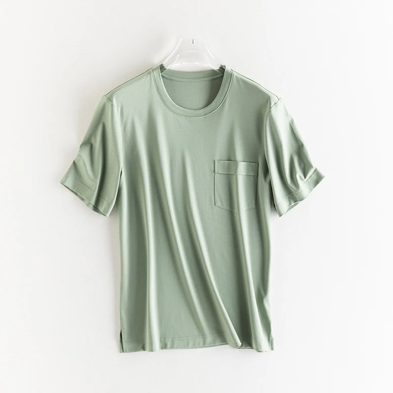 Herren Kurzärmeliges Pocket-T-Shirt aus feinem Modal-Jersey Regular Fit Drune