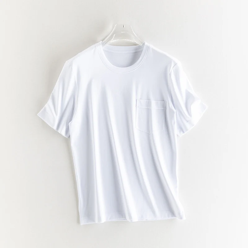 Herren Kurzärmeliges Pocket-T-Shirt aus feinem Modal-Jersey Regular Fit Drune