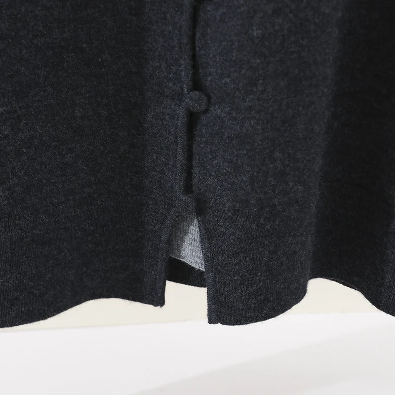 Damen Zweilagiger Strickcardigan mit innenliegendem Top und feiner Rippenkante Drune