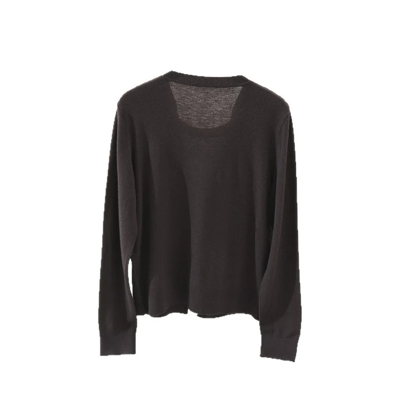 Damen Zweilagiger Strickcardigan mit innenliegendem Top und feiner Rippenkante Drune