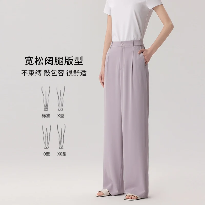 Damen Weite Hochtaillierte Satinhose mit Bundfalten und Eingrifftaschen Drune