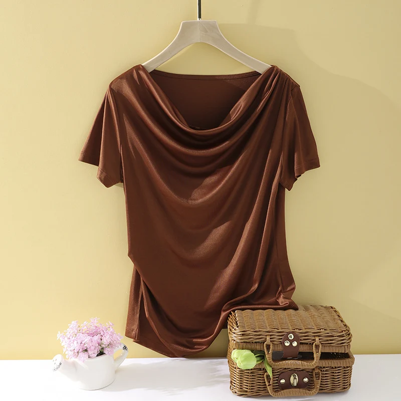 Damen Oversize-Drapé-Shirt mit Wasserfallkragen & leichtem Jerseyfall Drune