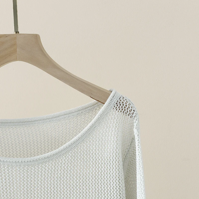 Damen Lockerer Feinstrick-Pullover mit U-Boot-Ausschnitt und Waffelstruktur Drune