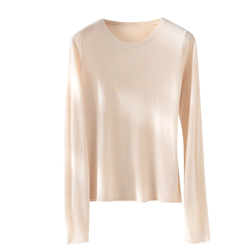 Damen Leichtes Feinstrick-Basicshirt mit extraweichem Fall und feinem Rippkragen Drune