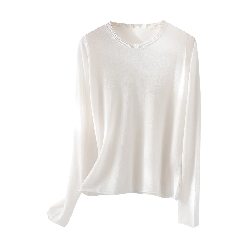Damen Leichtes Feinstrick-Basicshirt mit extraweichem Fall und feinem Rippkragen Drune