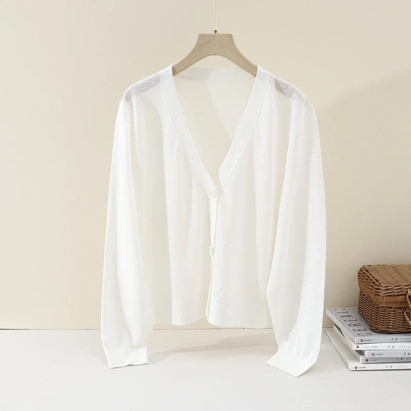 Damen Leichter Oversize-Cardigan aus Feinstrick mit tiefem V-Ausschnitt und Zierknopfleiste Drune