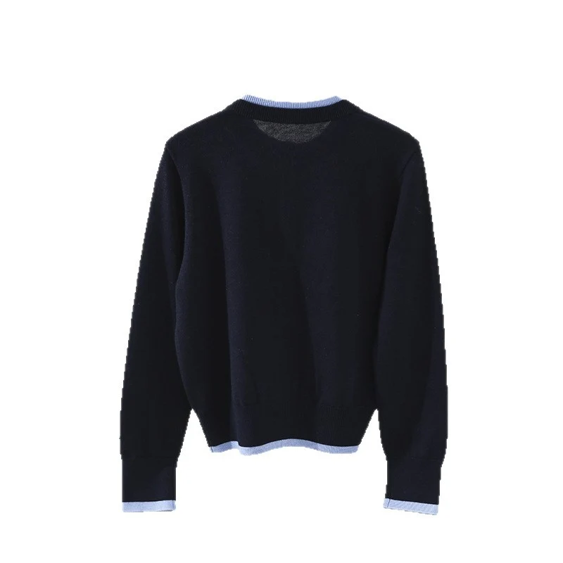 Damen Leichter Feinstrick-Cardigan mit Rundhals, Kontrastbündchen und durchgehender Knopfleiste Drune