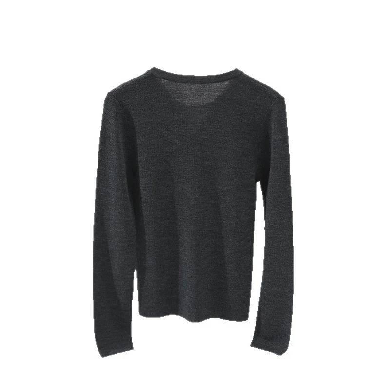 Damen Layer-Look Feinstrick-Longsleeve mit Henley-Knopfleiste Drune