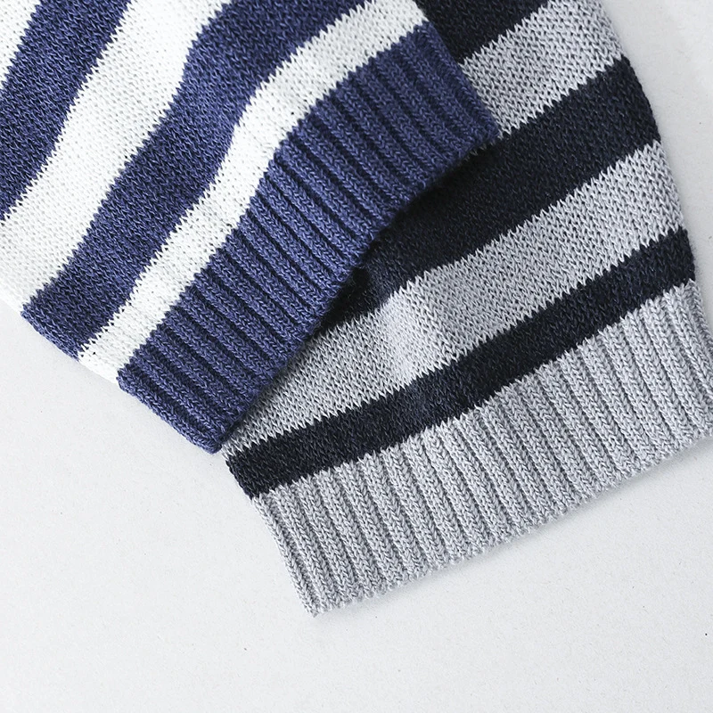 Damen lässiger Oversize Strickpullover mit U-Boot-Ausschnitt und maritimen Querstreifen Drune
