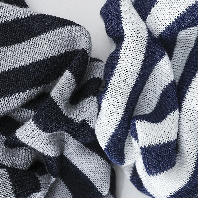 Damen lässiger Oversize Strickpullover mit U-Boot-Ausschnitt und maritimen Querstreifen Drune