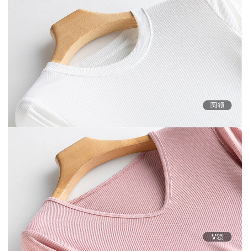 Damen Langarm-Feinrippshirt aus weichem Modal-Baumwollmix mit Rundhalsausschnitt Drune