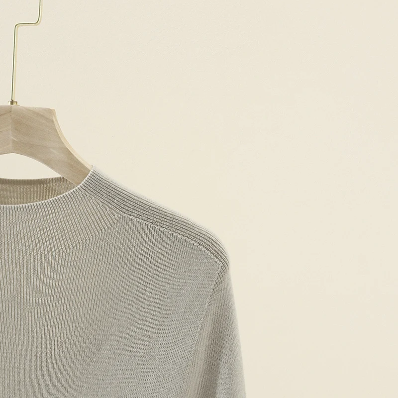Damen Kurzarm-Feinstrickpullover mit Rundhalsausschnitt und schmaler Passform Drune