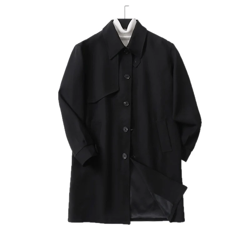 Herren Moderner wasserabweisender Trenchcoat mit verdeckter Knopfleiste und Passformoptimierung Drune