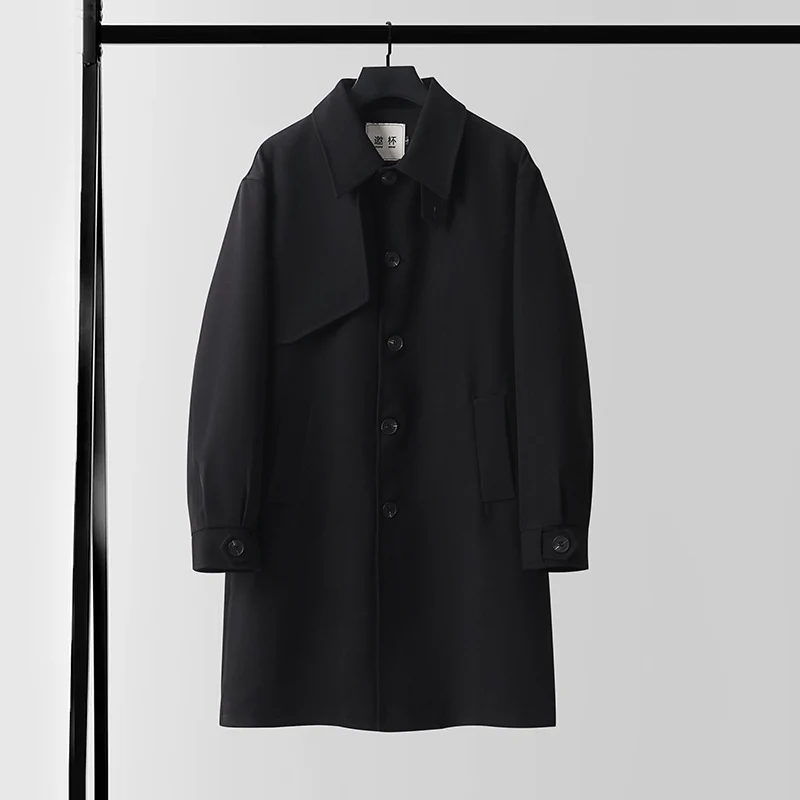 Herren Moderner wasserabweisender Trenchcoat mit verdeckter Knopfleiste und Passformoptimierung Drune