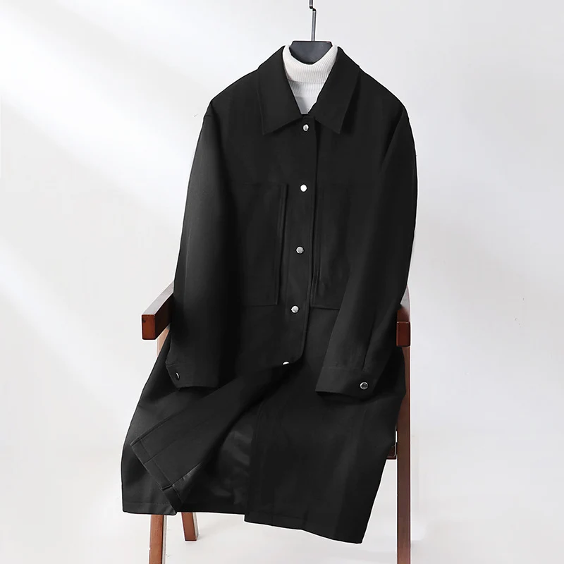 Herren Leichter Mantel im Overshirt‑Stil mit aufgesetzten Taschen Drune