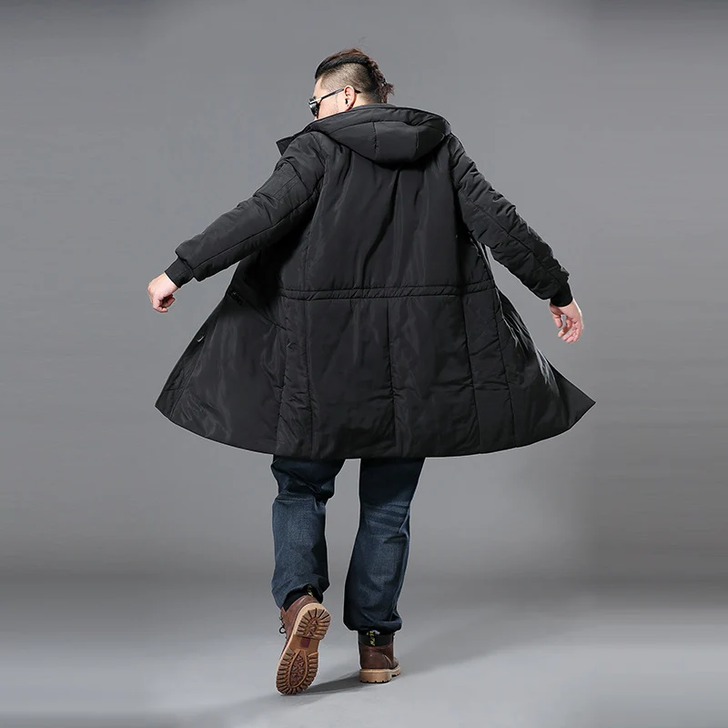Herren Lange Steppparka mit Kapuze und verdecktem Reißverschluss Drune
