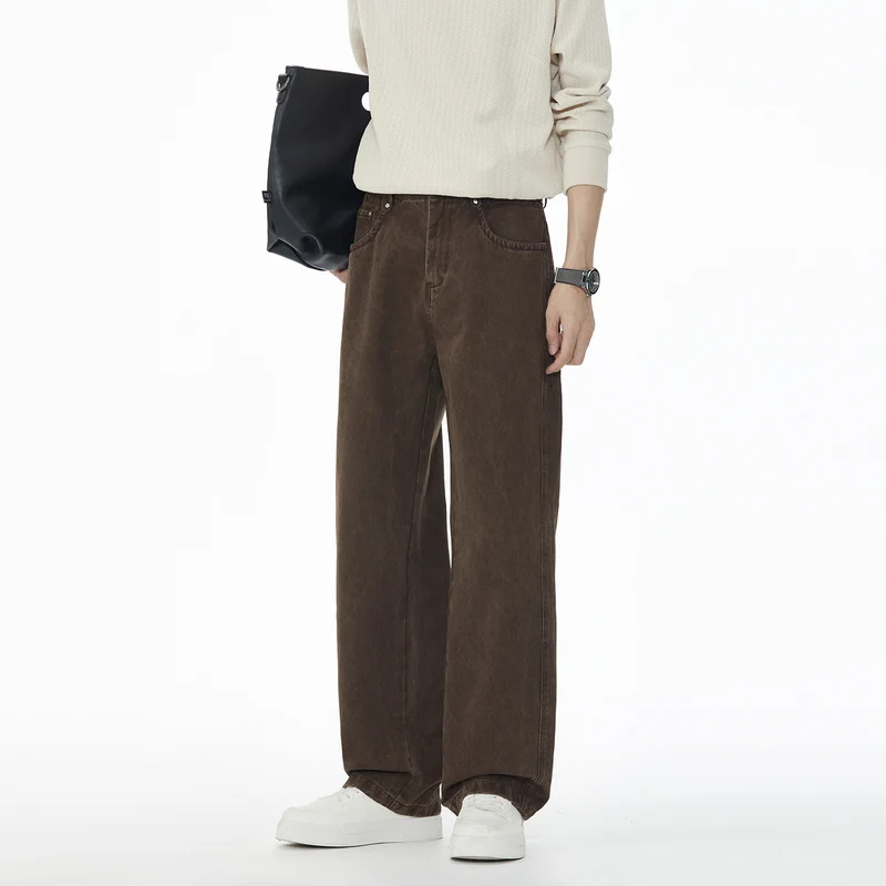 Damen Weite High-Waist-Hose aus Baumwolltwill mit markanter Seitennaht und klassischem Taschen‑Schnitt Drune