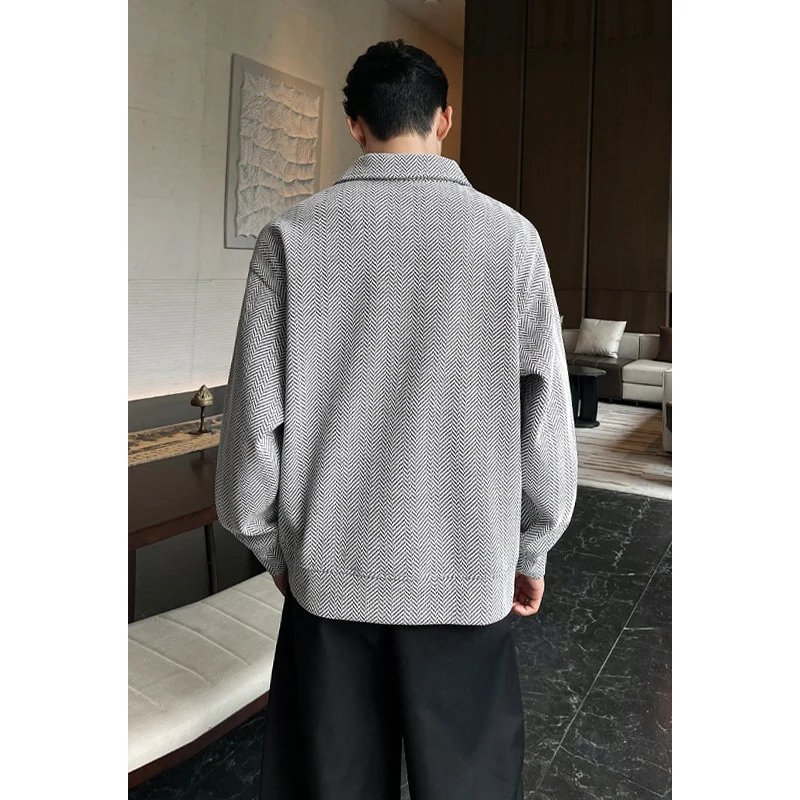 Damen Oversize-Bluse mit Fischgrätstruktur und Balloon-Ärmeln Drune