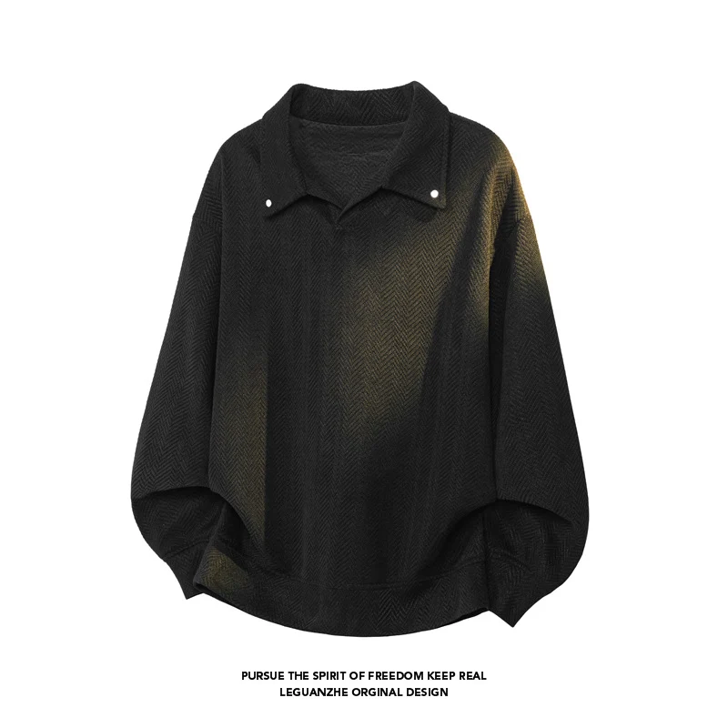 Damen Oversize-Bluse mit Fischgrätstruktur und Balloon-Ärmeln Drune